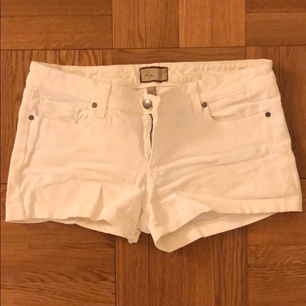 Paige white denim shorts